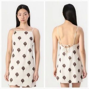 Abercrombie & Fitch Linen Blend Apron Dress Women's Size Medium Tall